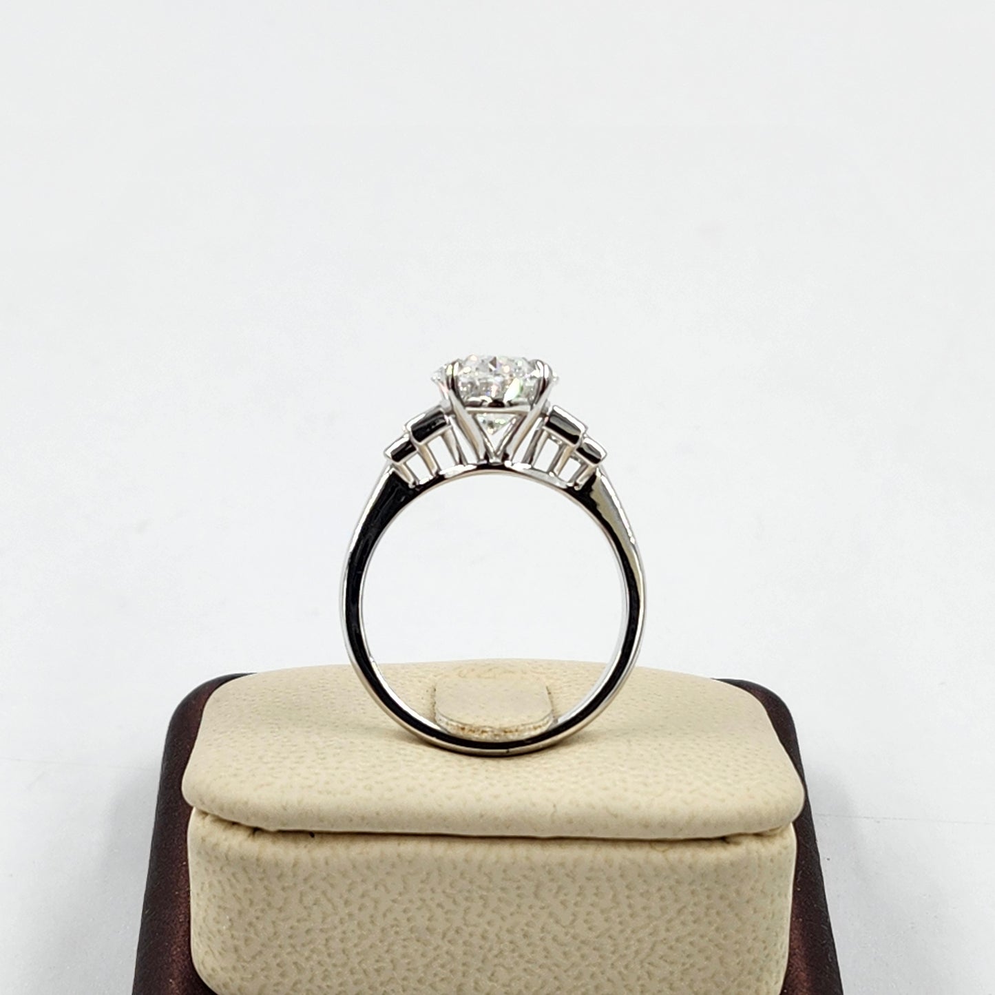 5ct Oval Lab Diamond Engagement Ring - 14K ,18K Gold, Platinum, Lab Grown Oval Diamond, Baguette Diamond Engagement Ring - Anniversary gifts