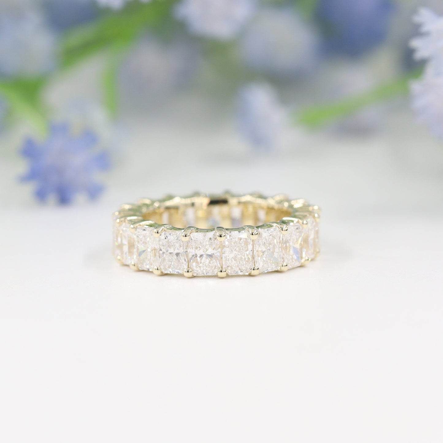 5ct Radiant Cut Diamond Full Eternity Wedding Band/Stackable Radiant Cut Lab Grown Diamond Band/Anniversary Ring/Stackable Diamond Ring
