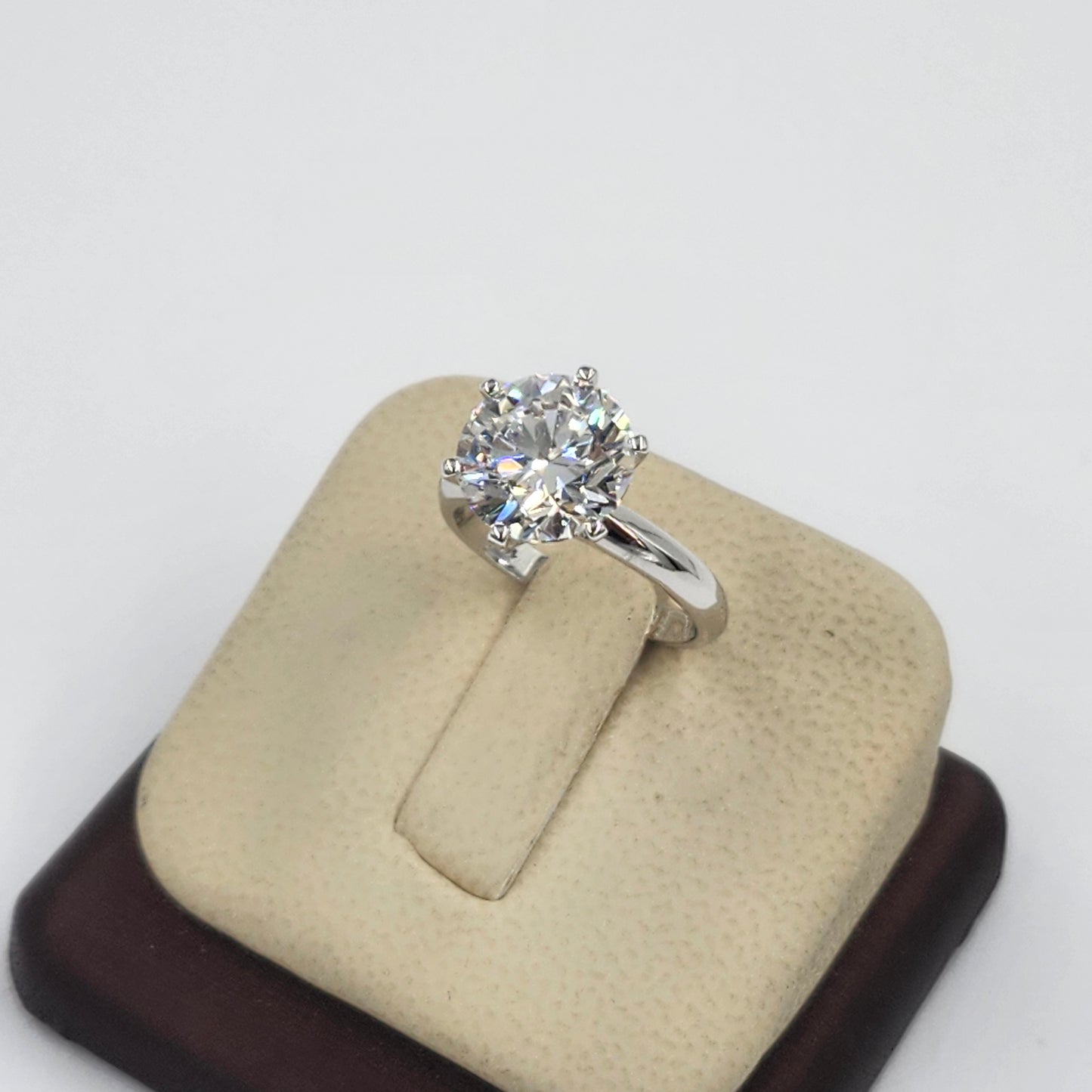 5ct Round Diamond Engagement Ring : Solitaire Lab Diamond 6 Prong Ring - Anniversary gift