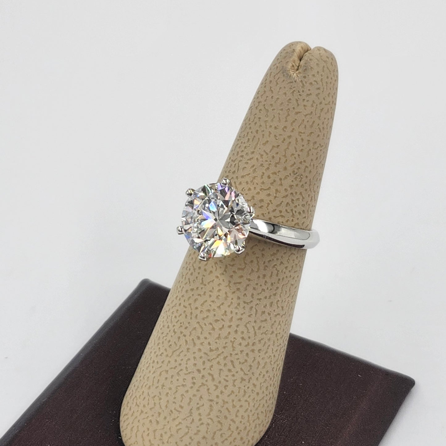 5ct Round Diamond Engagement Ring : Solitaire Lab Diamond 6 Prong Ring - Anniversary gift