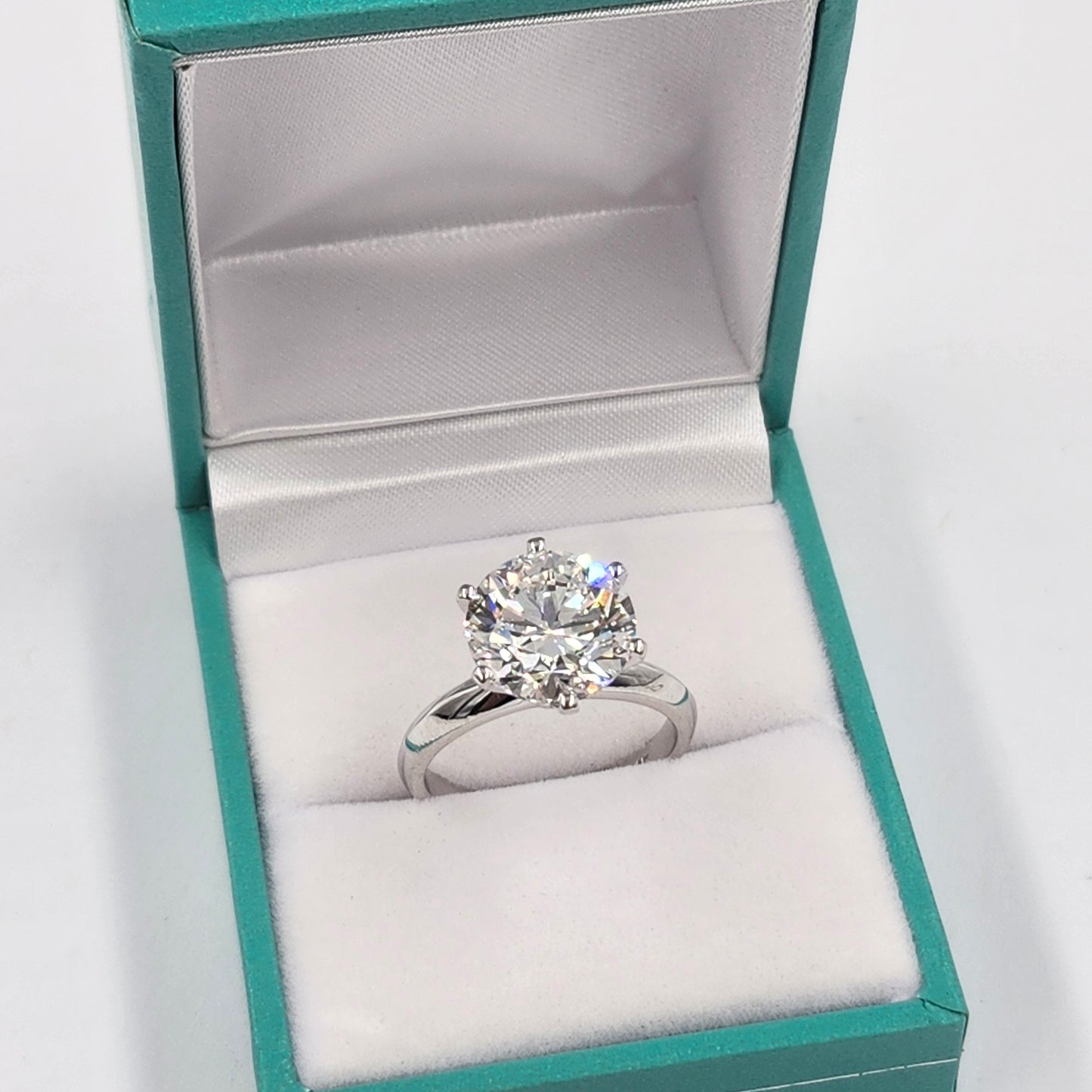 5ct Round Diamond Engagement Ring : Solitaire Lab Diamond 6 Prong Ring - Anniversary gift