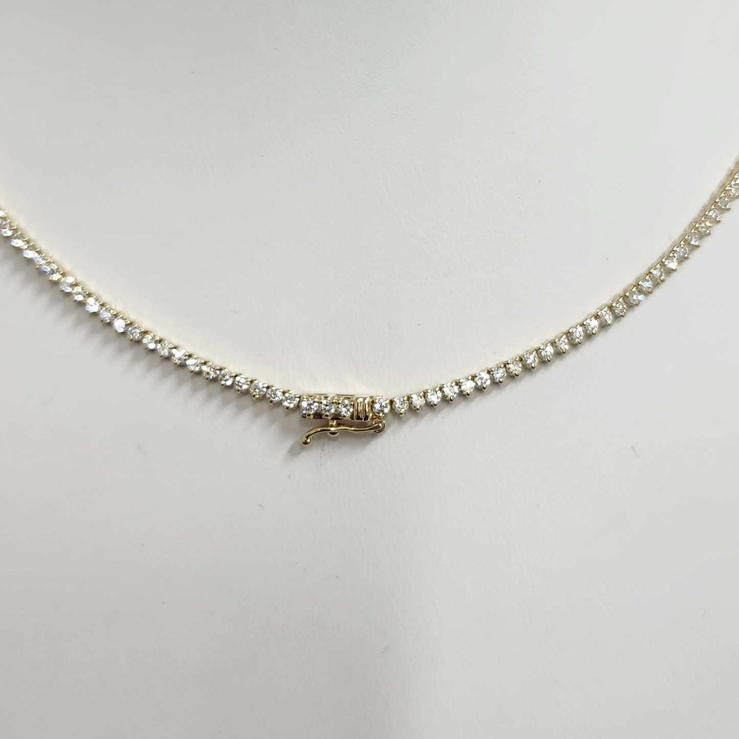 5ct Natural Diamond 3 Prong Tennis Necklace / Natural Round Diamond Tennis Necklace/Anniversary Gift