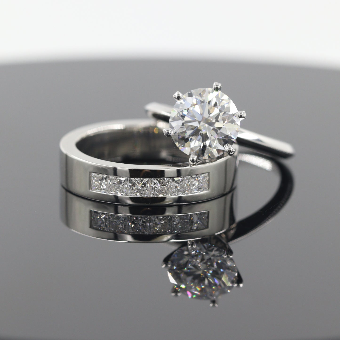 3ct Round Diamond Engagement Ring : Solitaire Lab Diamond 6 Prong Ring - Anniversary gift