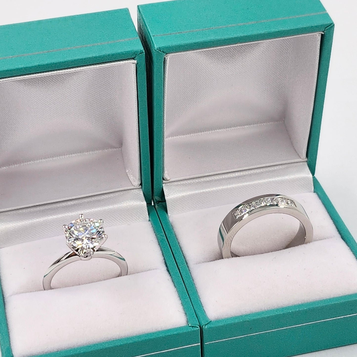 Handmade Princess Cut Lab Grown Diamond Man's Ring - 5mm Platinum Wedding Ring - Anniversary gift