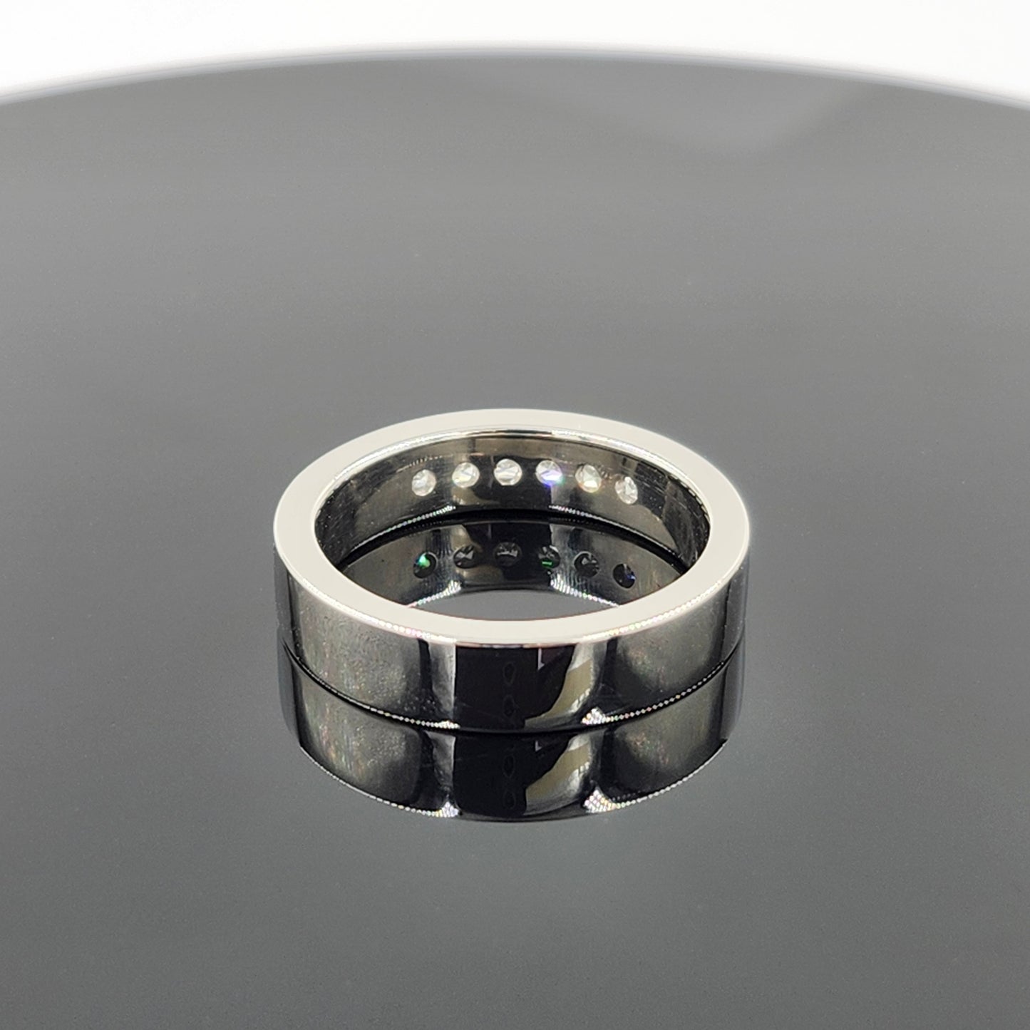 Handmade Princess Cut Lab Grown Diamond Man's Ring - 5mm Platinum Wedding Ring - Anniversary gift