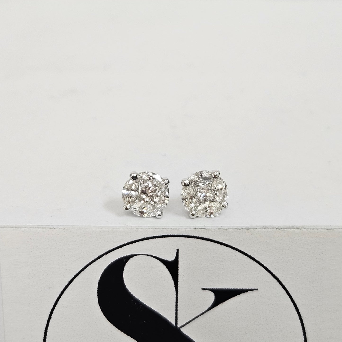 6.3mm Diamond Stud Earrings/Illusion Setting Diamond Stud Earrings/Solitaire Stud Earrings/Natural Diamond Stud Earrings/Anniversary gift