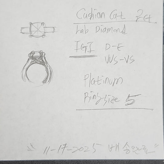 Sean's handmade custom order ( Platinum Engagement Ring )