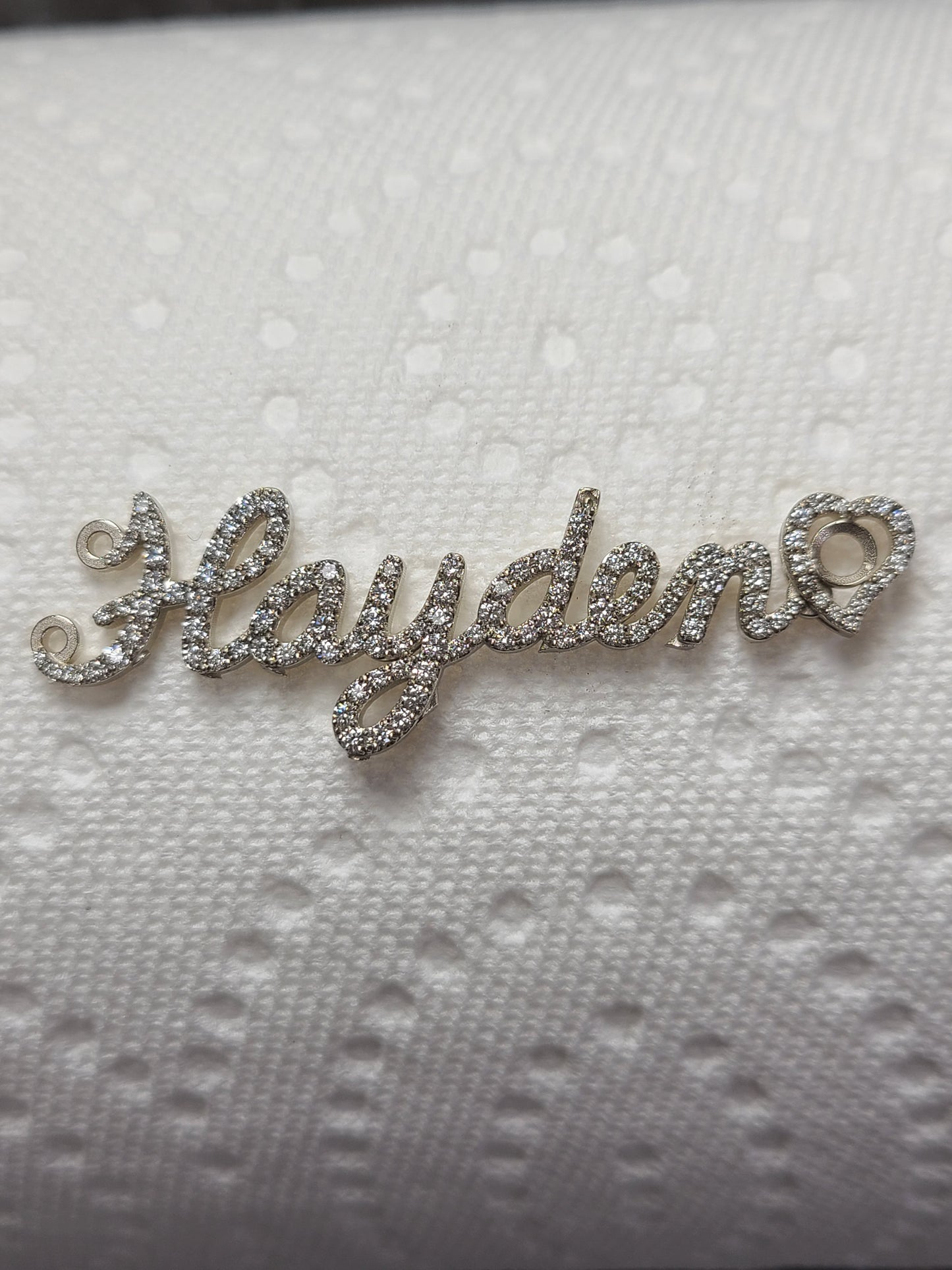 Handmade Natural Diamond Name Pendant Necklace: Custom 14K Gold Charm Pendant - Anniversary gift