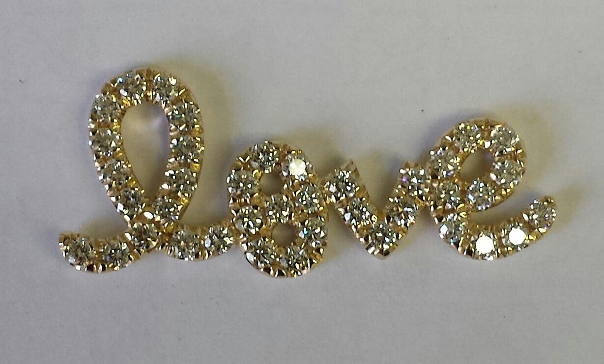 Handmade Natural Diamond Name Pendant Necklace: Custom 14K Gold Charm Pendant - Anniversary gift