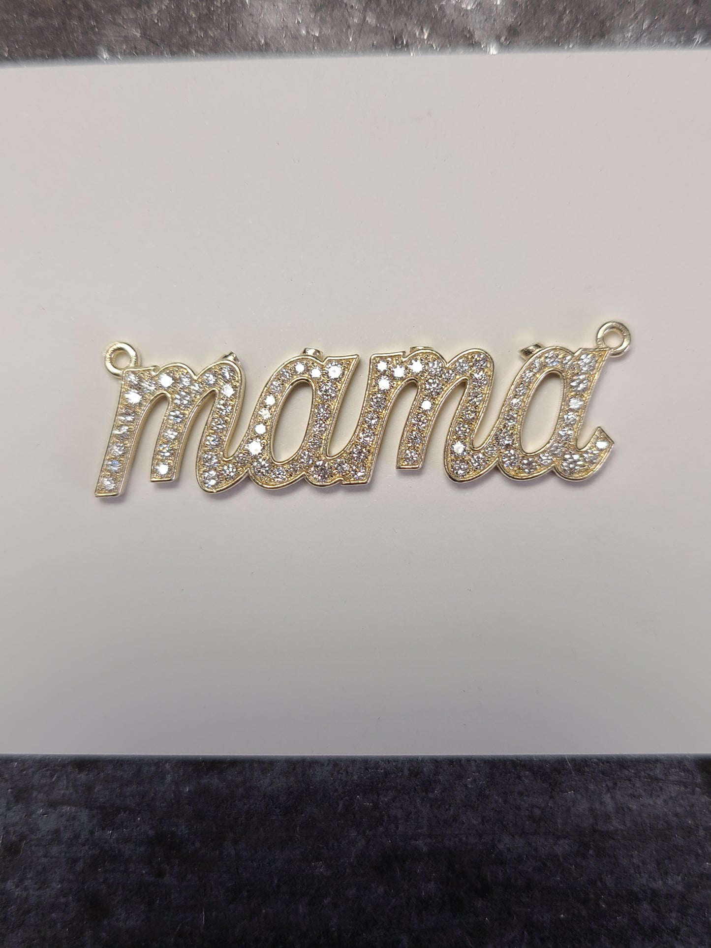 Handmade Natural Diamond Name Pendant Necklace: Custom 14K Gold Charm Pendant - Anniversary gift
