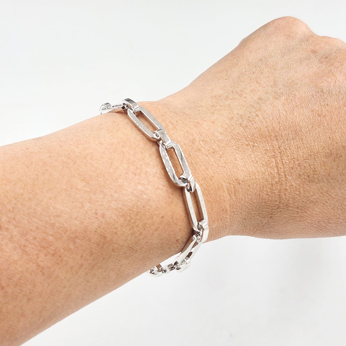 Handmade 14k Gold Paperclip Chain Bracelet-Solid Dainty Paper clip Women Men Bracelets-Anniversary Gift