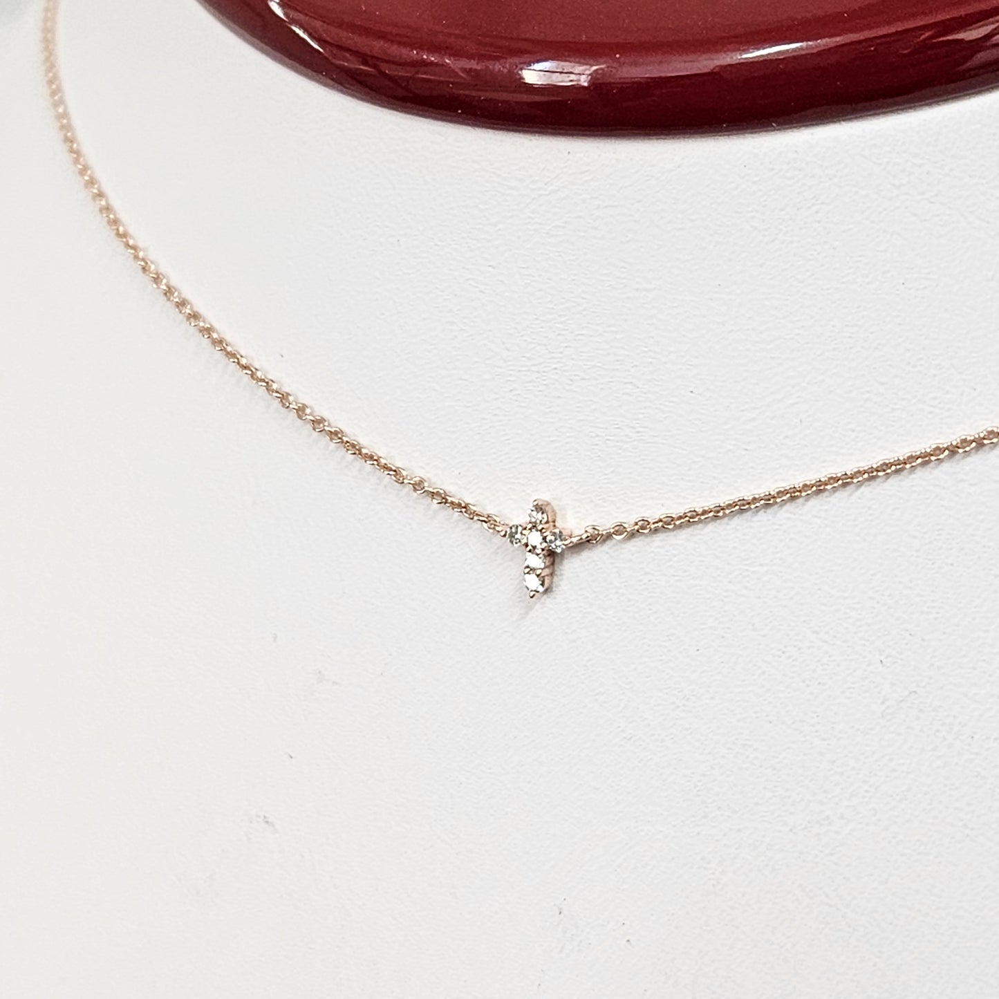 Dainty Simple small Cross Necklace / Adjustable Length /14K Gold Diamond Cross Necklace / Gift for Her / Anniversary Gift