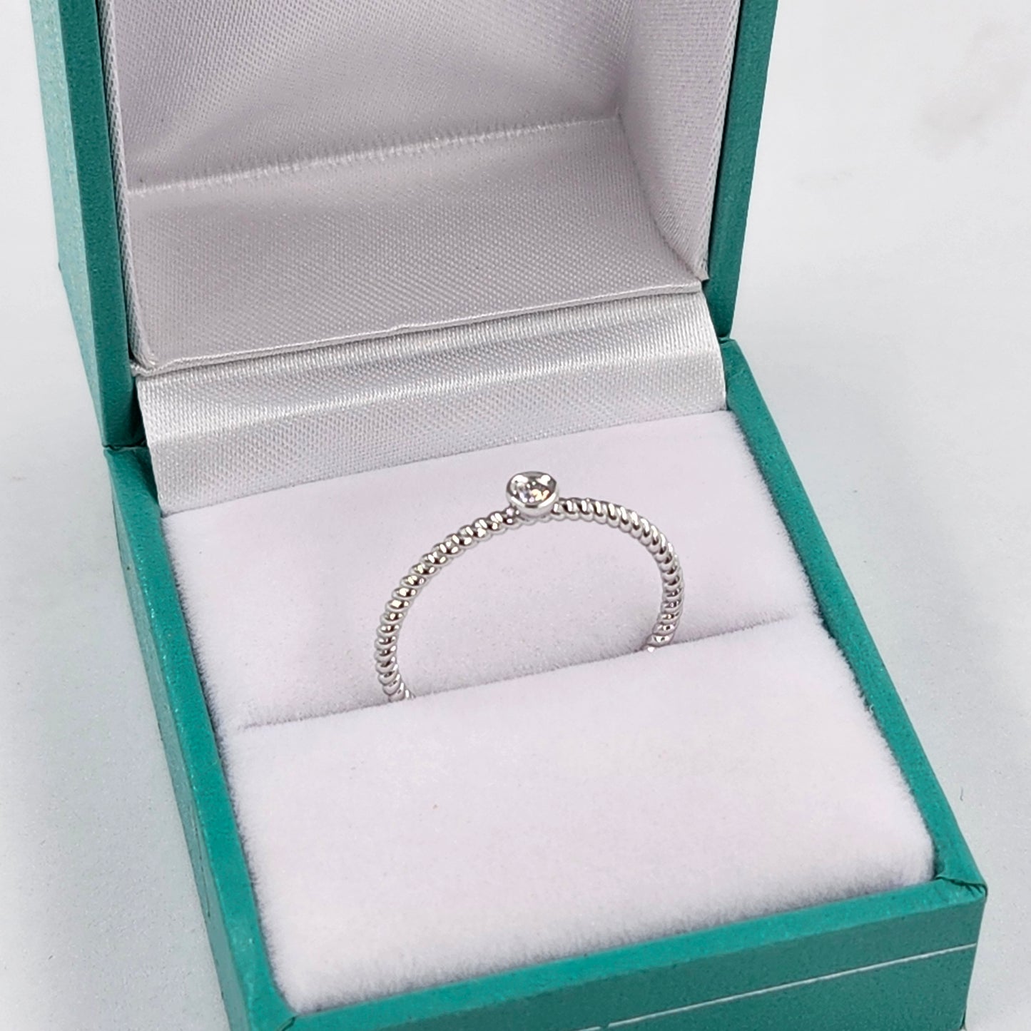 Single .03ct Diamond Wedding Ring/14K Gold Natural Diamond Wedding Ring: Dainty Twist Bezel Diamond Band - Anniversary gift (사본)