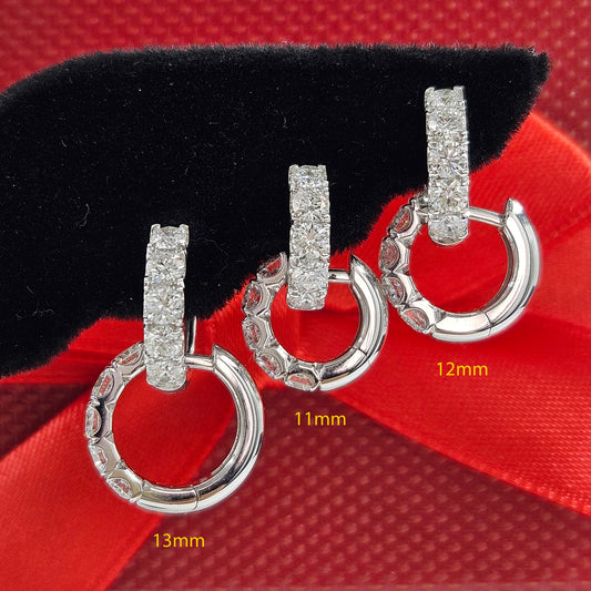 0.7ct Diamond Hoop Earrings/Diameter 11mm,12mm,13mm Lab Diamond Huggie Hoop Earring/ Diamond Earrings/Anniversary gift/Single or Pair