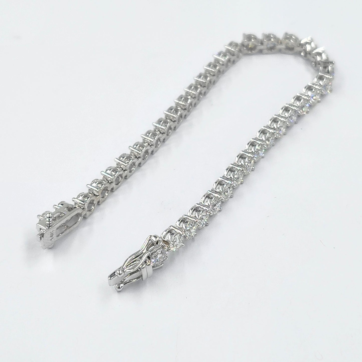 Diamond 3 Prong Tennis Bracelet : Lab Grown Diamond Tennis Bracelet - Diamond Engagement Bracelet - Anniversary gift