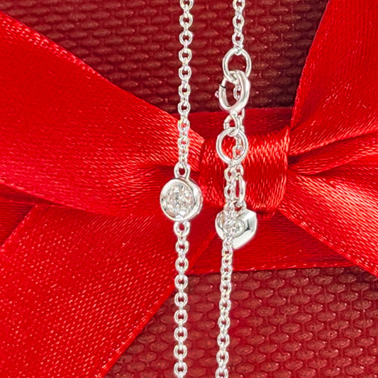 Diamond Bezel Set Solitaire Bracelet/Platinum,14K ,18K gold Bezel Natural Diamond Bracelet/Diamond Bracelet/Anniversary gift