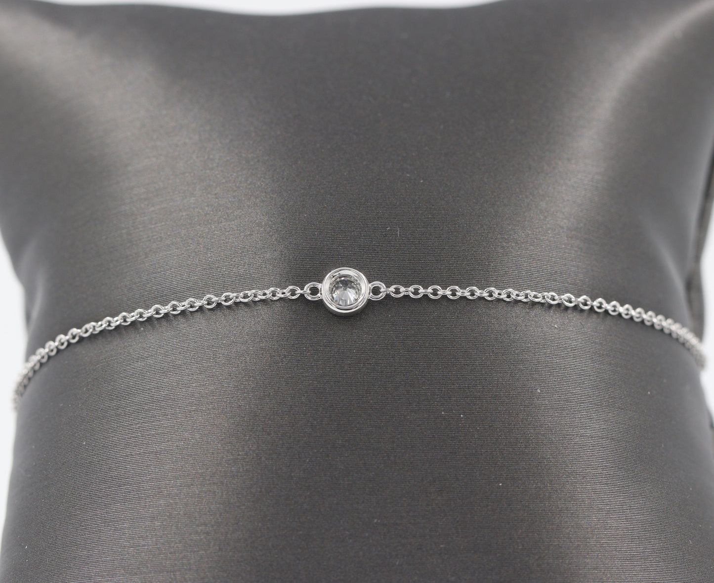Diamond Bezel Set Solitaire Bracelet/Platinum,14K ,18K gold Bezel Natural Diamond Bracelet/Diamond Bracelet/Anniversary gift