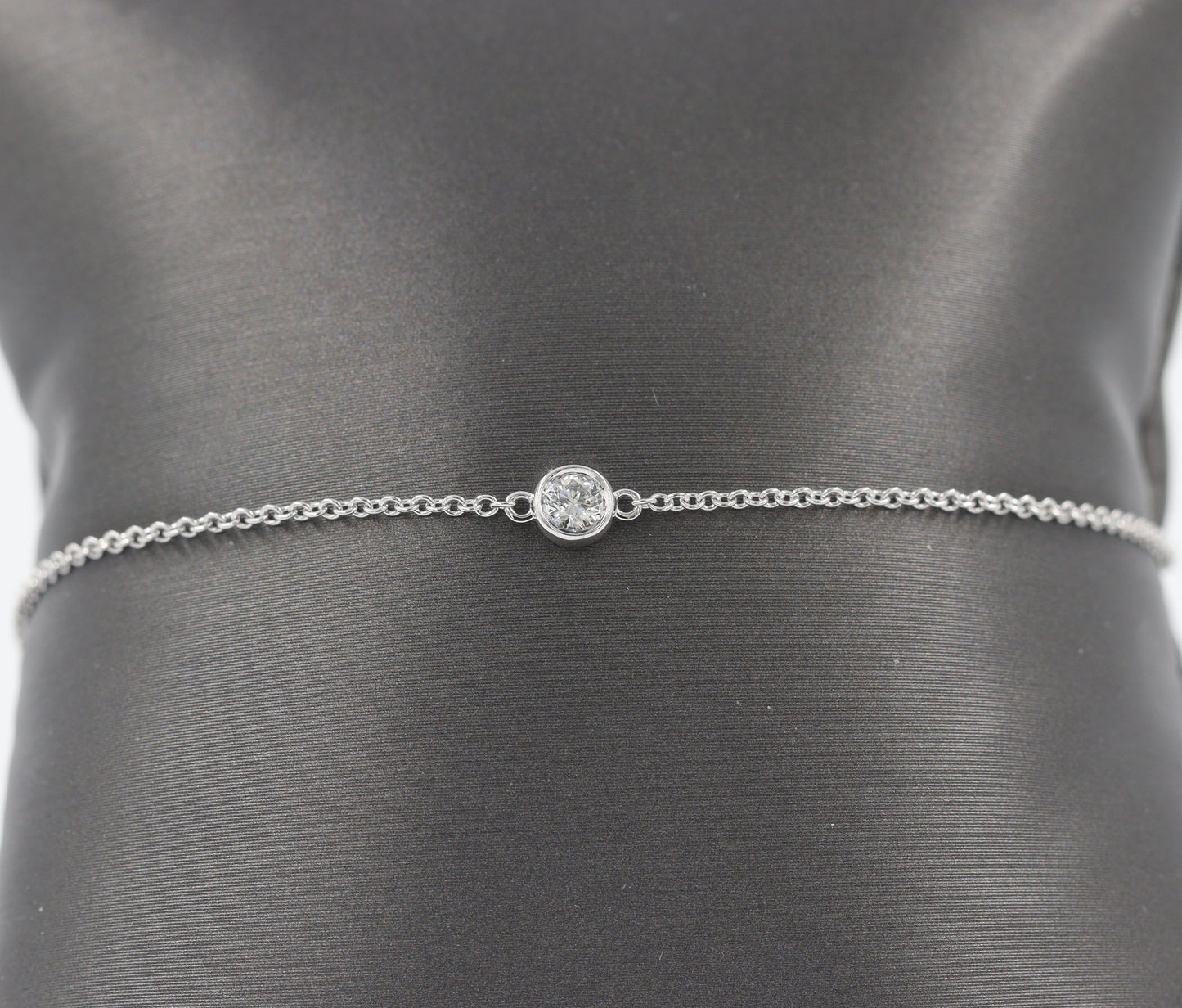 Diamond Bezel Set Solitaire Bracelet/Platinum,14K ,18K gold Bezel Natural Diamond Bracelet/Diamond Bracelet/Anniversary gift