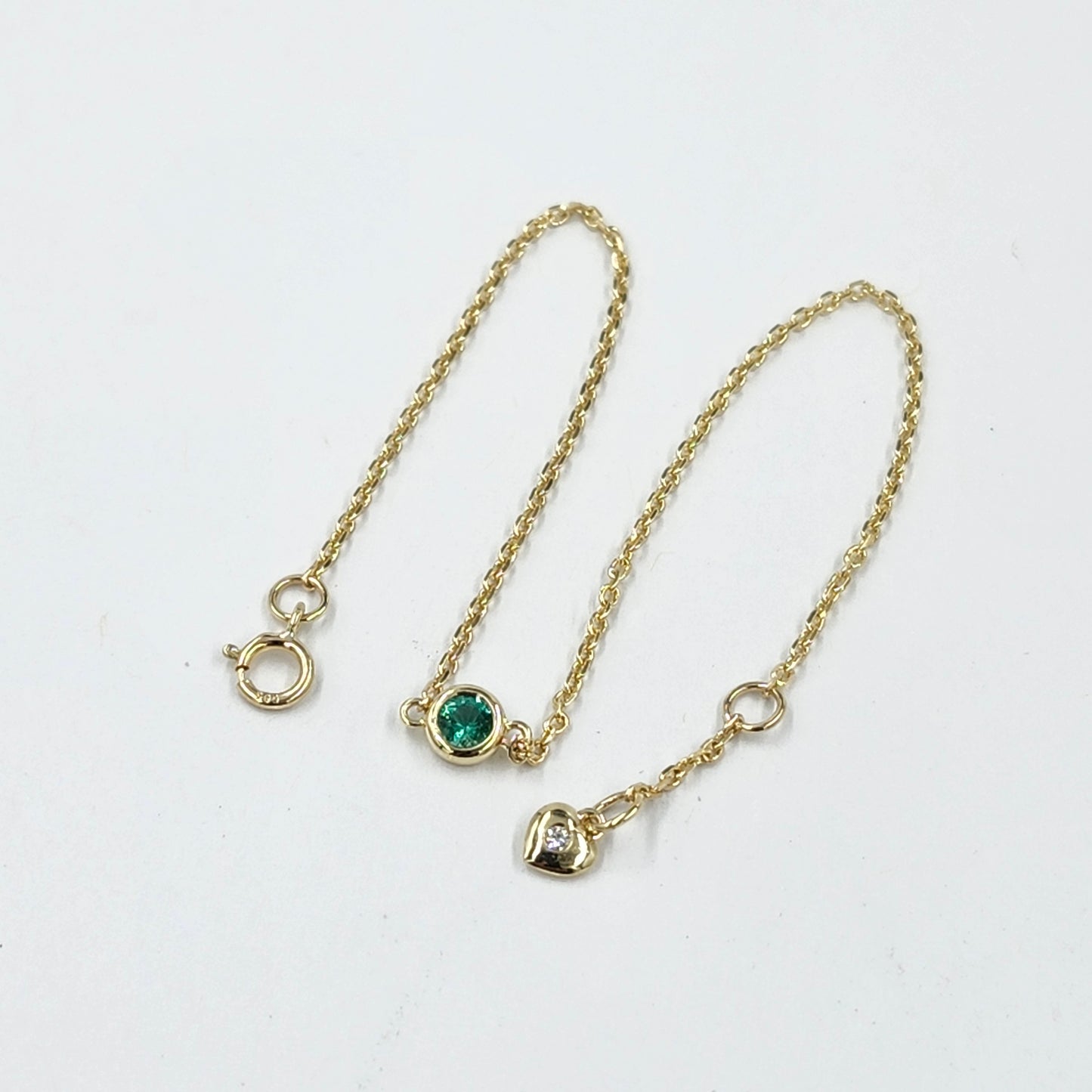 Diamond Cut Natural Round Emerald Bezel Set Solitaire Bracelet/Platinum,14K ,18K gold Bezel Bracelet/Emerald Bracelet/Anniversary gift