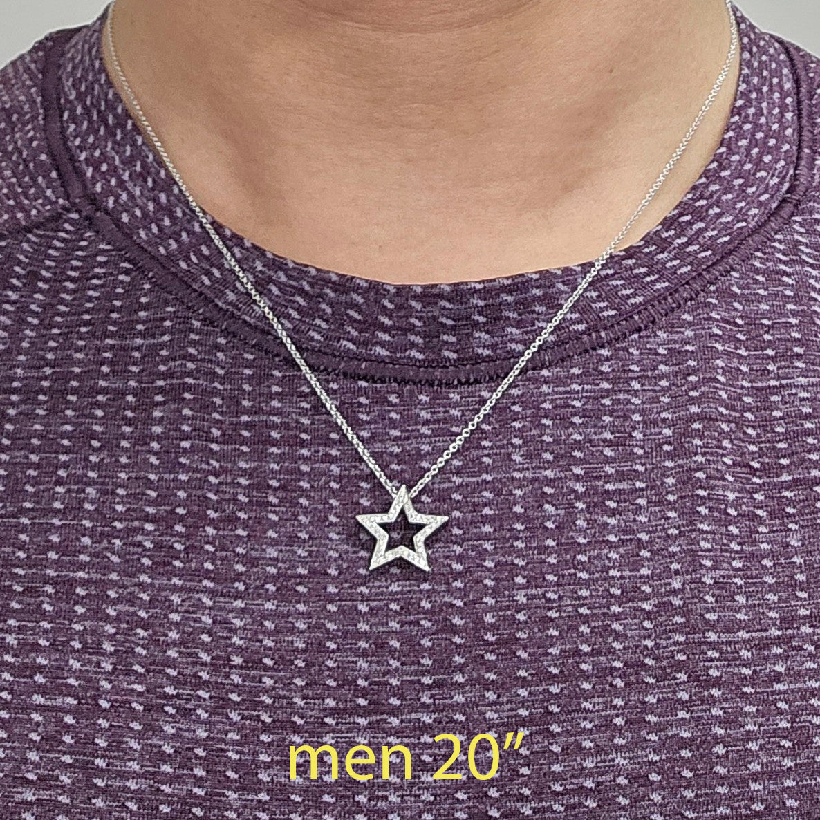 Diamond Necklace/Round Diamond Star Pendant/Natural Brilliant Cut Diamond Necklace/14K Gold Diamond Necklace