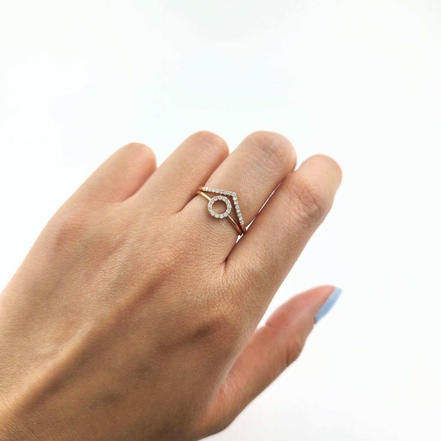 14K Gold Natural Diamond Ring: Handmade Stacking Wedding Band - Anniversary Gift