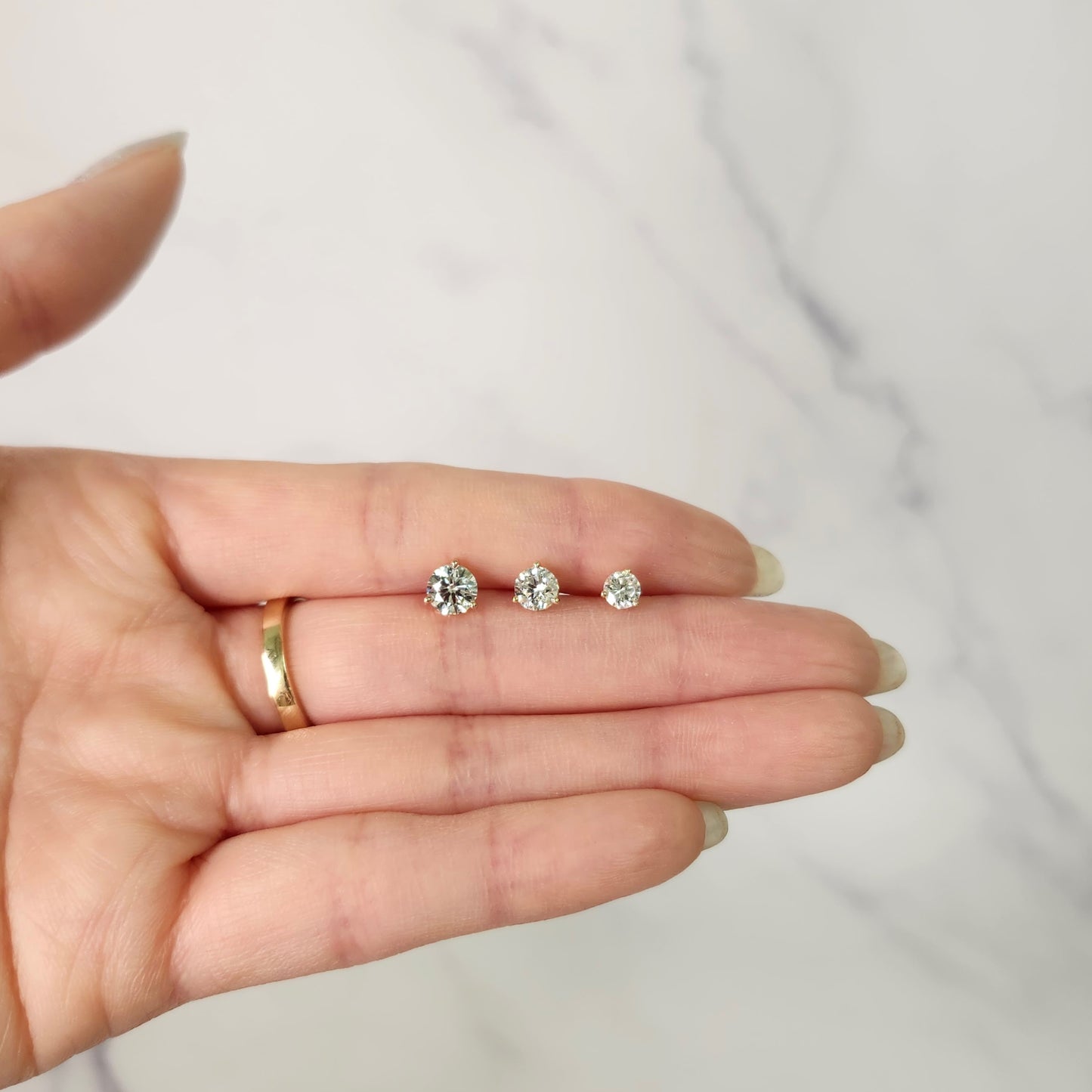 Diamond Prong Set Stud Earrings/Lab Diamond Earrings/Diamond Solitaire Stud Earrings/Bridesmaid Wedding Gift/Single or Pair