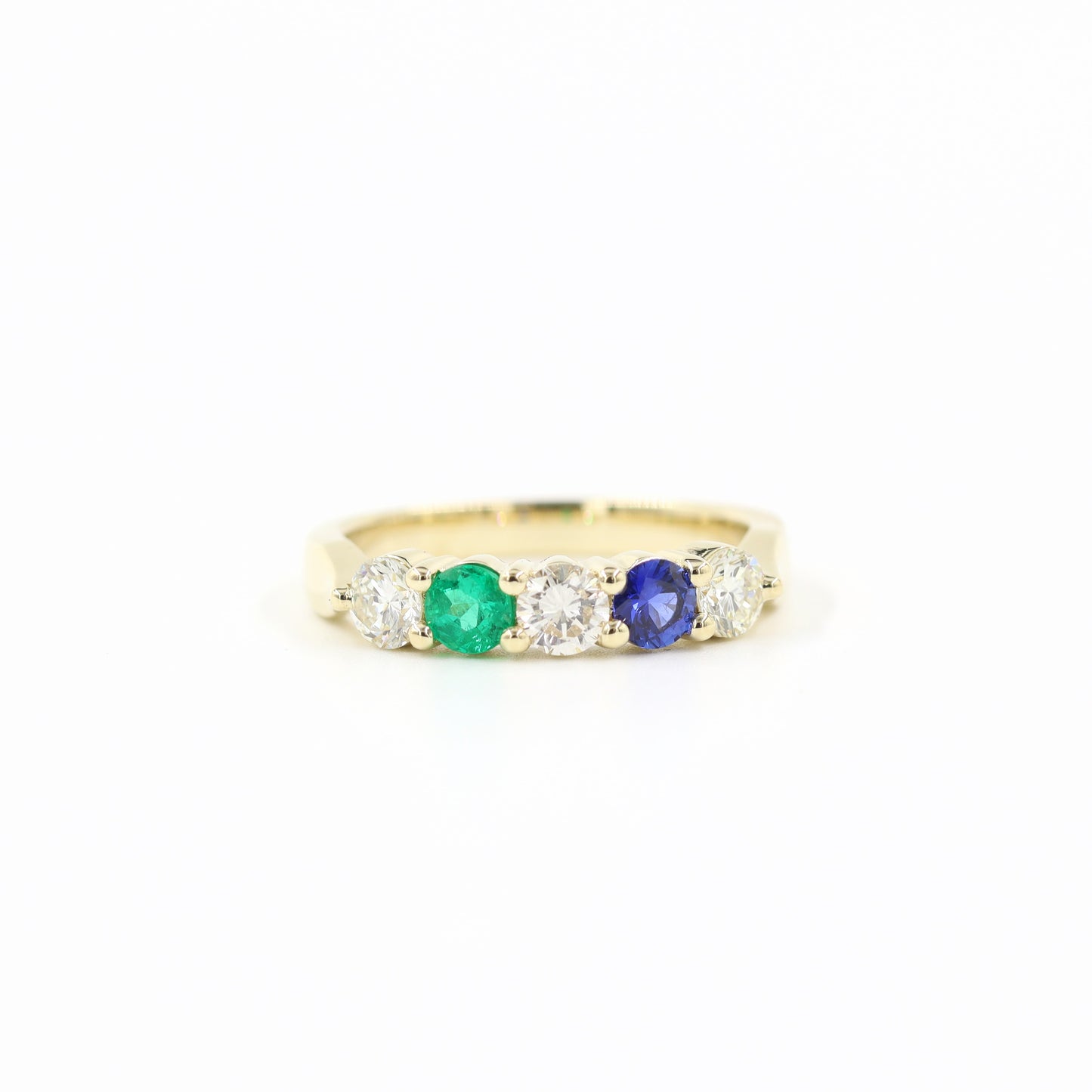 Emerald and Sapphire Diamond Ring/Dainty Emerald Ring / Natural Emerald Sapphire / Emerald and Diamond Ring / Statement Ring /Gift for her