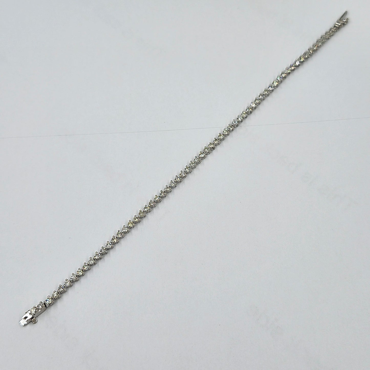 Natural Diamond Tennis Bracelet / Eternity Diamond 3 Prong Tennis Bracelet/ Diamond Engagement Bracelet/Anniversary gift