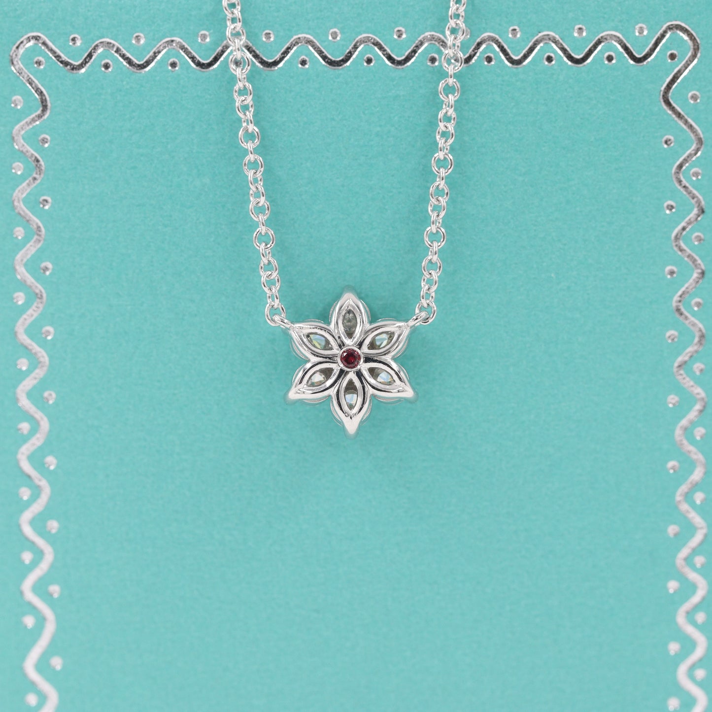 Natural Diamond Necklace/Flower 0.4ct Natural Diamond Pendant /14K Solid Gold Natural Diamond Snowflake Pendant - Anniversary gift