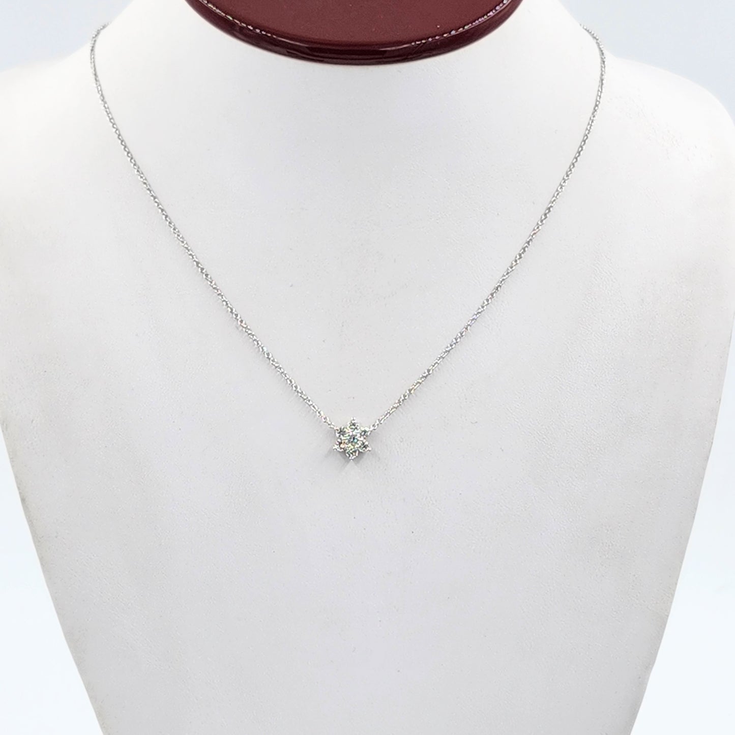 Natural Diamond Necklace/Flower 0.4ct Natural Diamond Pendant /14K Solid Gold Natural Diamond Snowflake Pendant - Anniversary gift