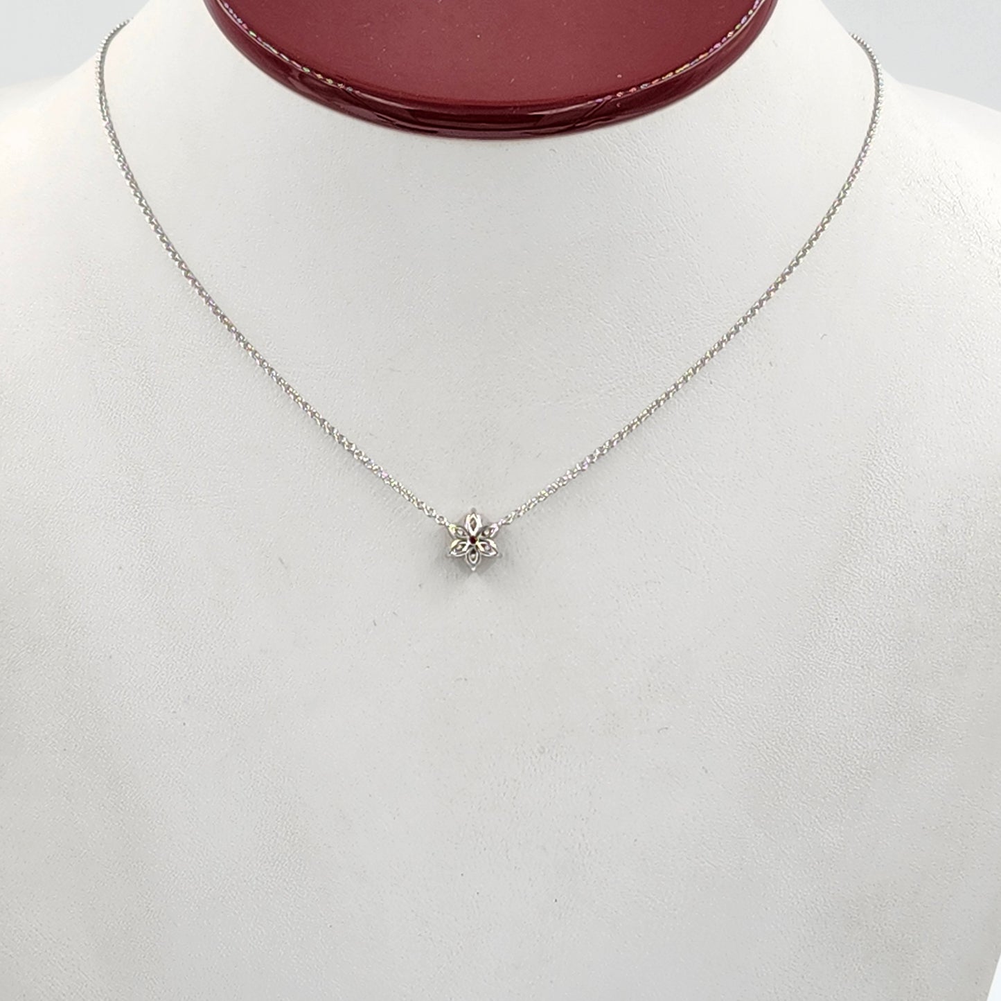 Natural Diamond Necklace/Flower 0.5ct Natural Diamond Pendant /14K Solid Gold Natural Diamond Snowflake Pendant - Anniversary gift