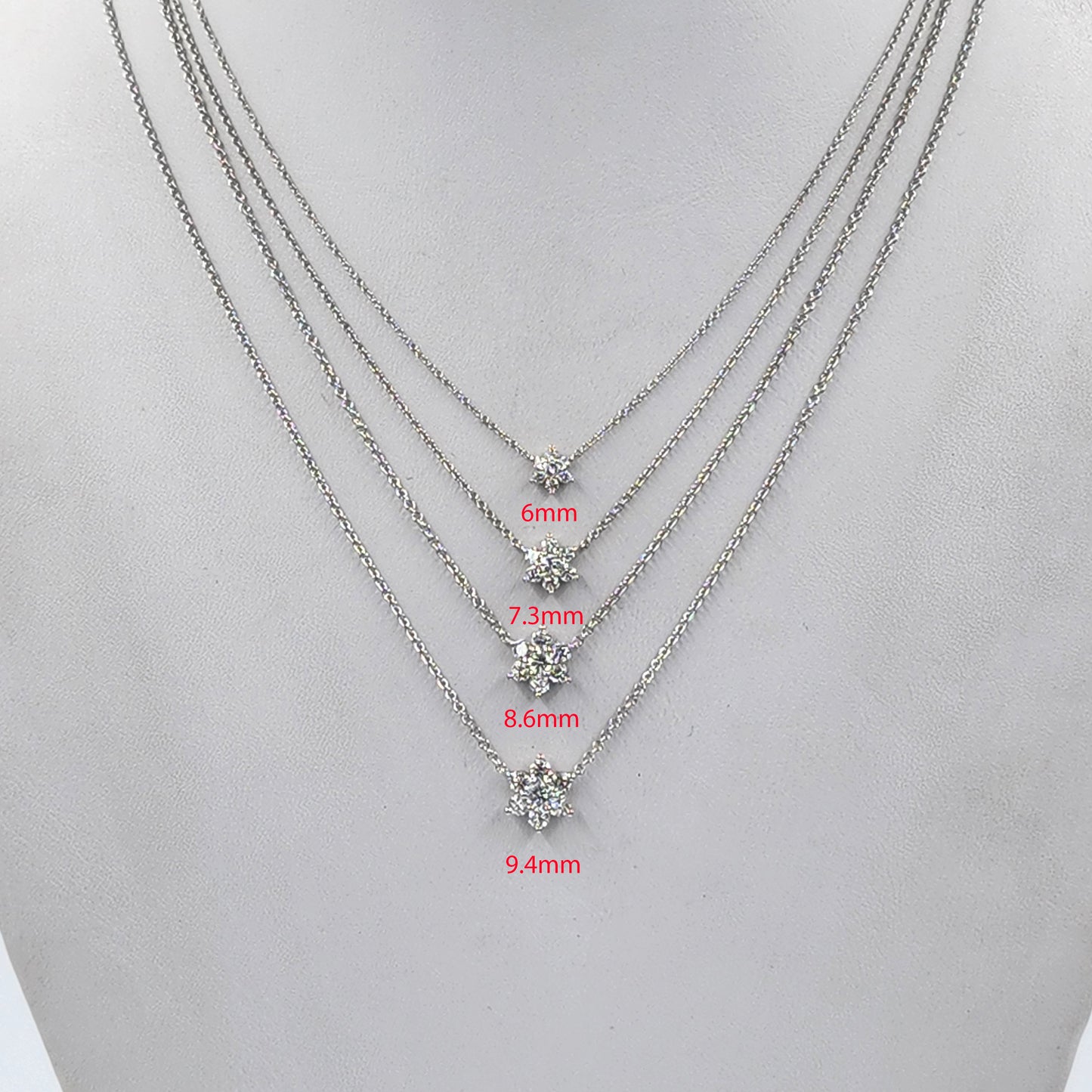 Natural Diamond Necklace/Flower 0.5ct Natural Diamond Pendant /14K Solid Gold Natural Diamond Snowflake Pendant - Anniversary gift