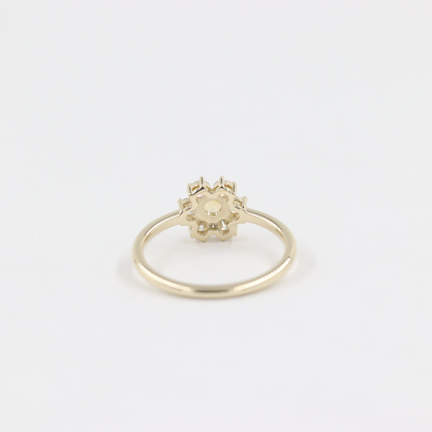 Flower Natural Diamond Ring: Natural Yellow Sapphire, 14K,18K Gold Anniversary Ring