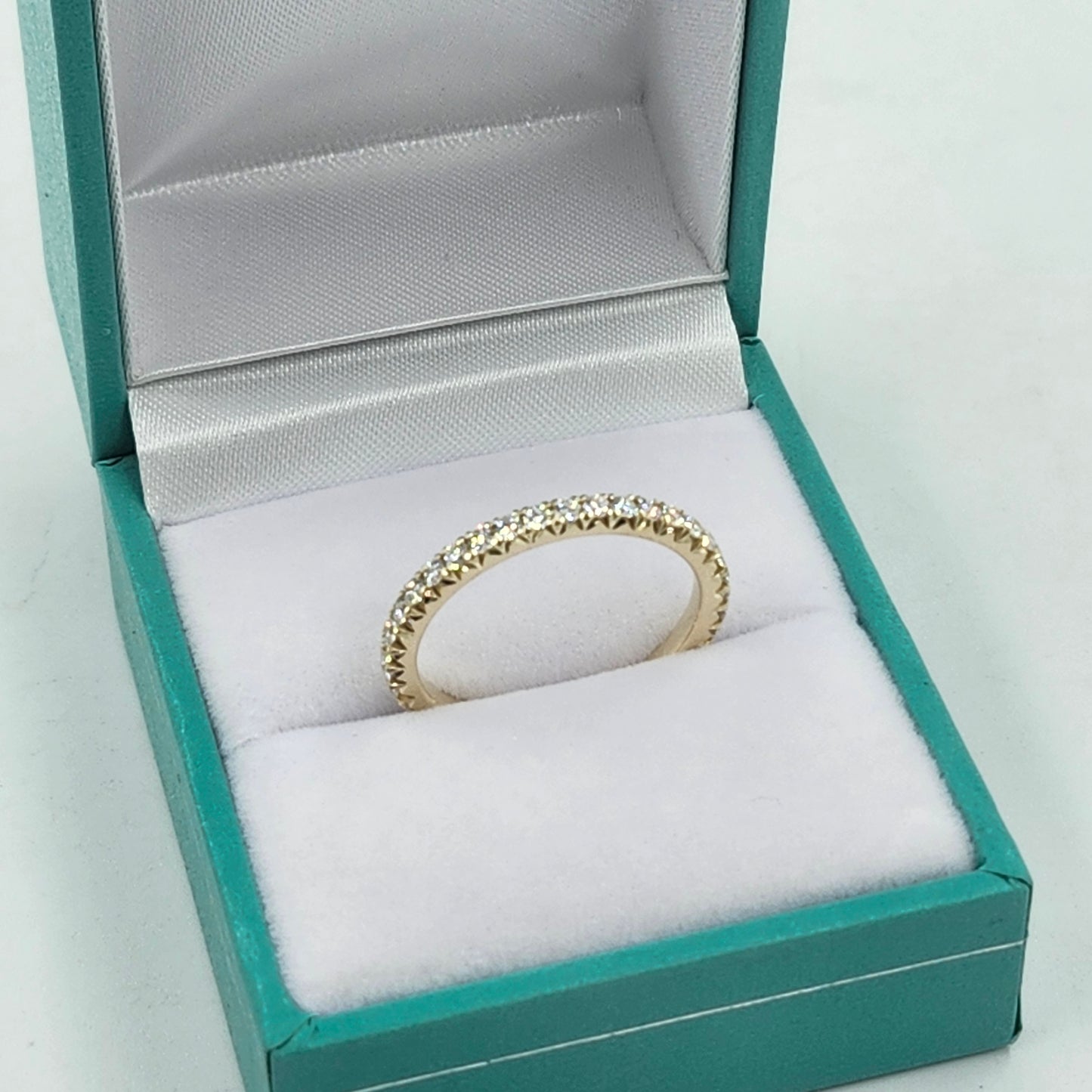 Sean's handmade custom order (French Pave Full Eternity Round Diamond Ring)