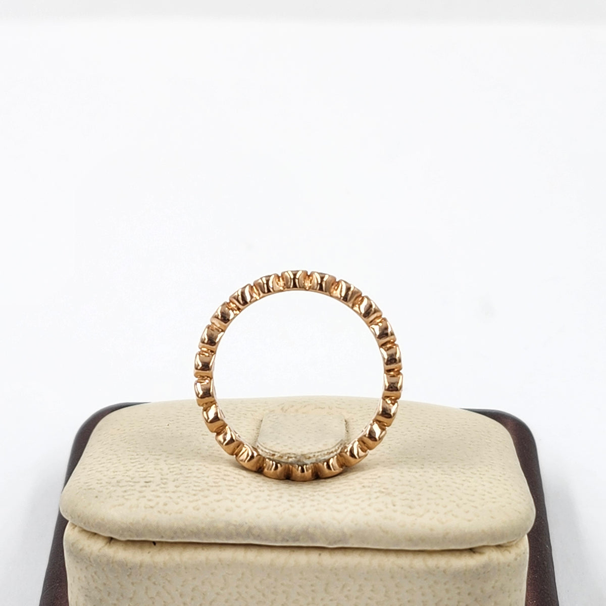 Handmade 14K Gold Full Eternity Natural Diamond Width 2.9mm Bezel Ring - Stackable Full Eternity Diamond Band-Anniversary Gift