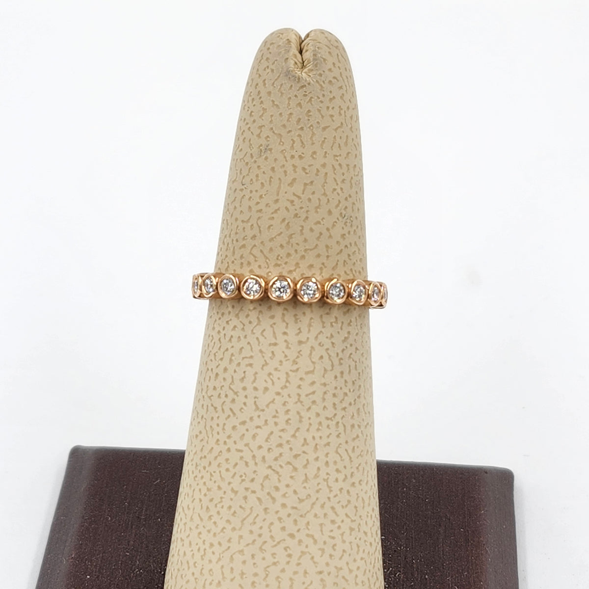 Handmade 14K Gold Full Eternity Natural Diamond Width 2.9mm Bezel Ring - Stackable Full Eternity Diamond Band-Anniversary Gift