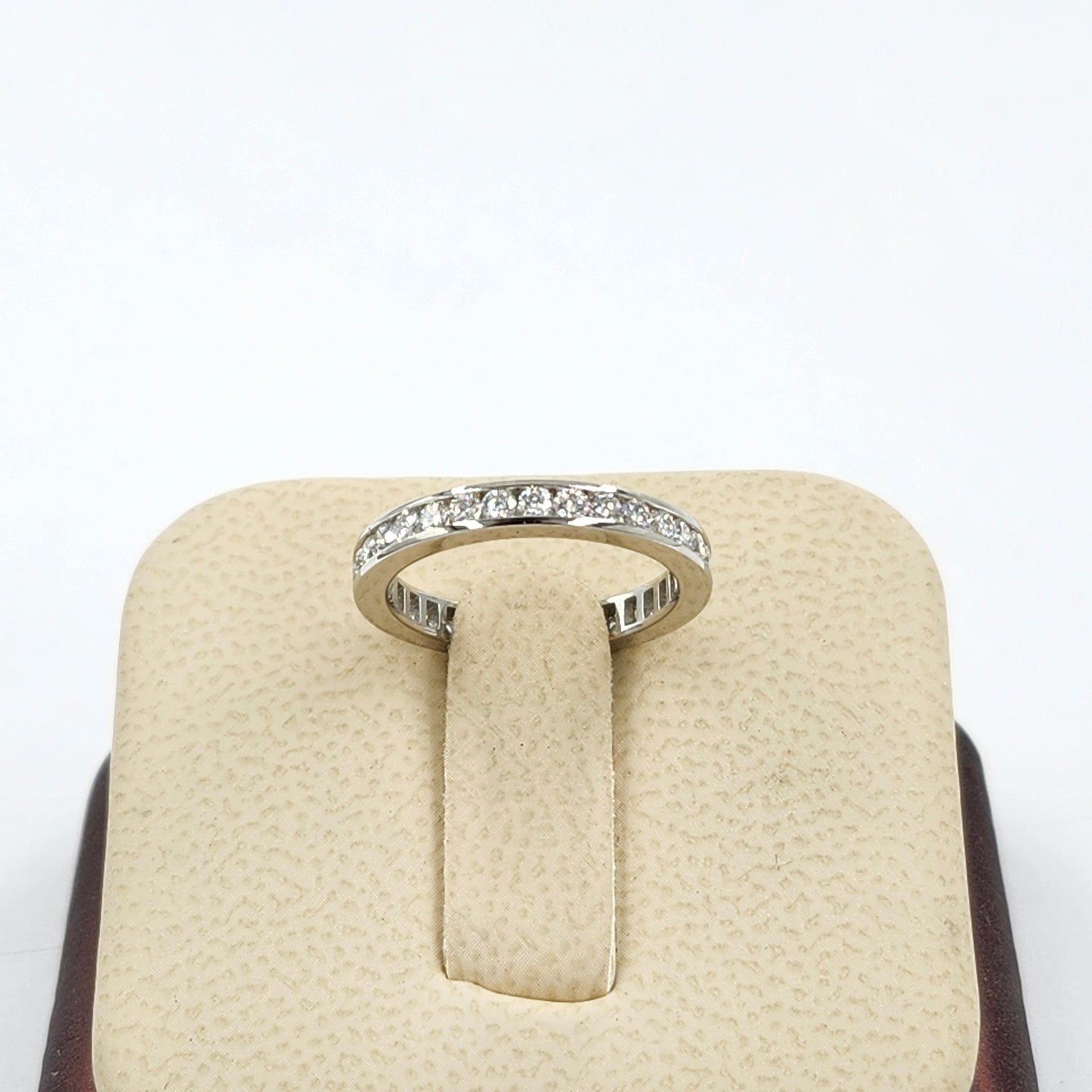 14k Gold Natural Diamond Wedding Band: Full Eternity Round Diamond Channel Set 2.5mm Ring - Anniversary gift