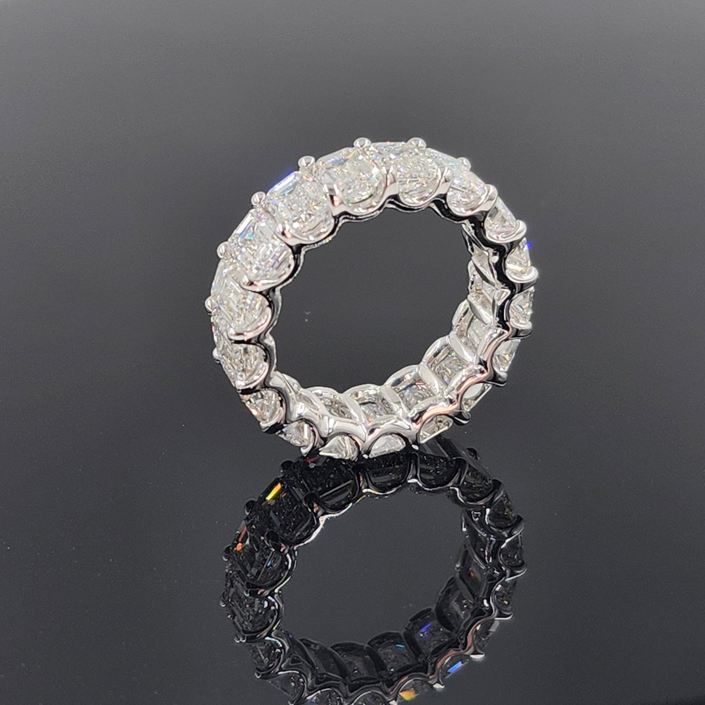 GIA Certified Emerald Cut Natural Diamond Eternity Wedding Band/8.6ct Emerald Cut Diamond Width 6.2mm/Eternity Diamond Ring/Anniversary gift