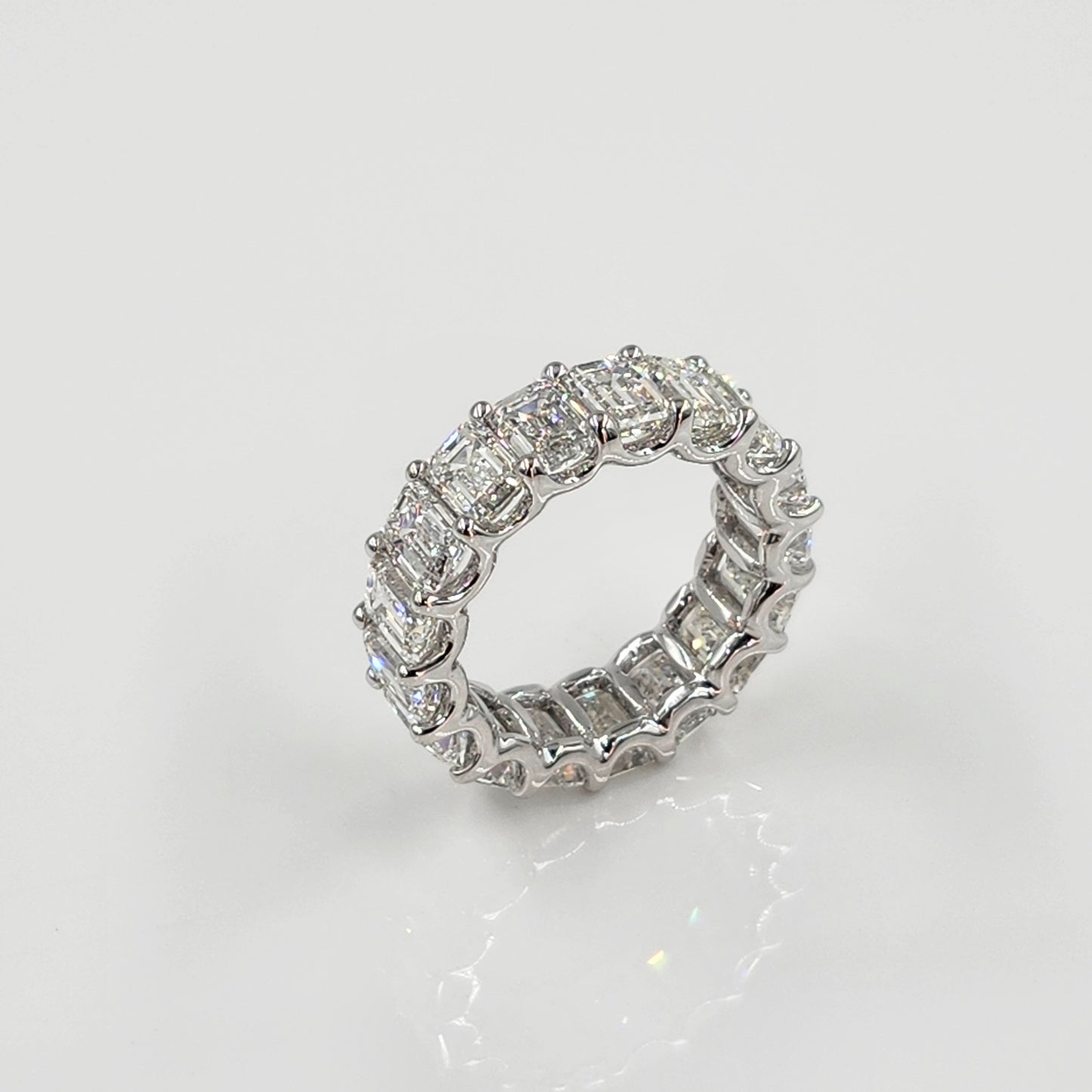 GIA Certified Emerald Cut Natural Diamond Eternity Wedding Band/8.6ct Emerald Cut Diamond Width 6.2mm/Eternity Diamond Ring/Anniversary gift