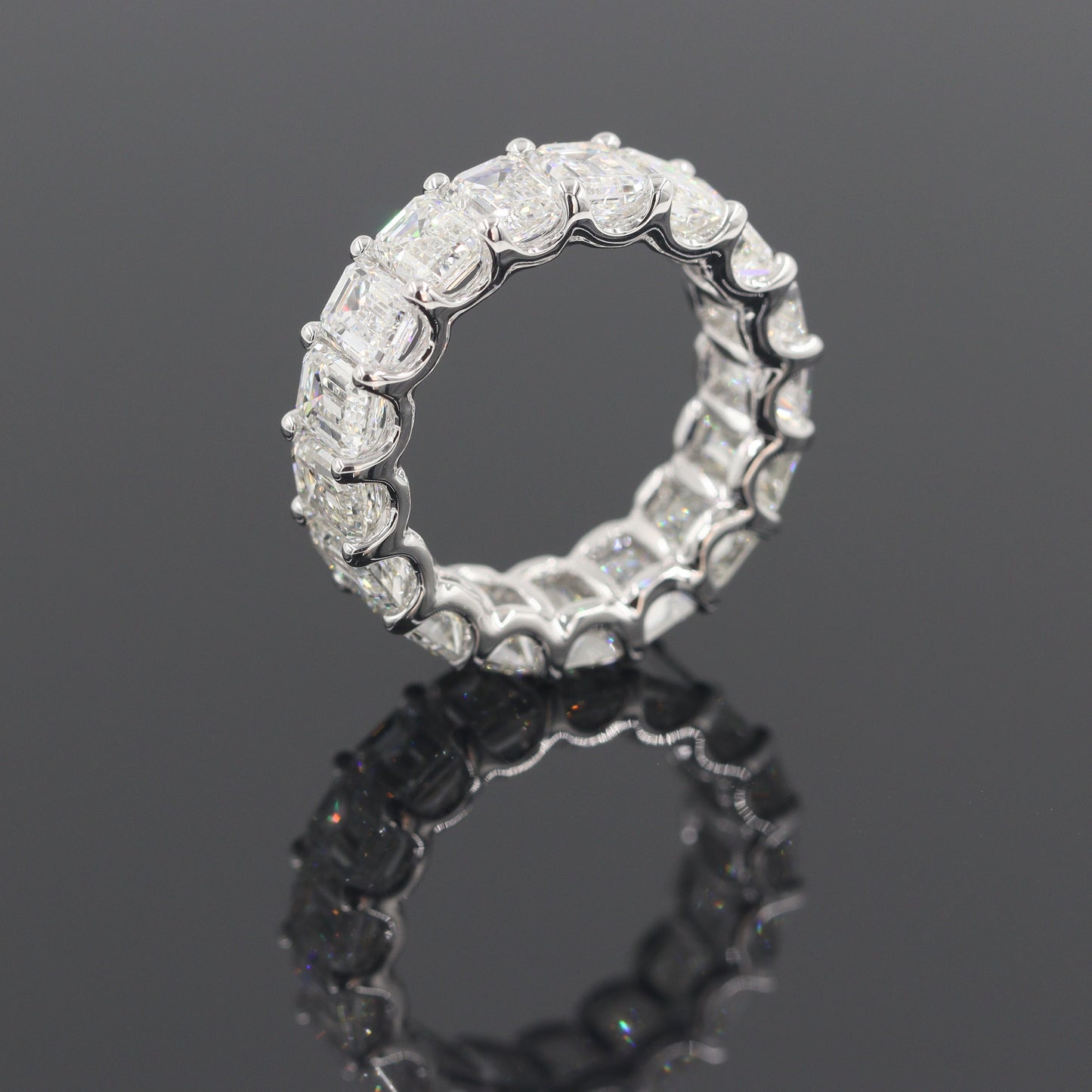 GIA Certified Emerald Cut Natural Diamond Eternity Wedding Band/8.6ct Emerald Cut Diamond Width 6.2mm/Eternity Diamond Ring/Anniversary gift