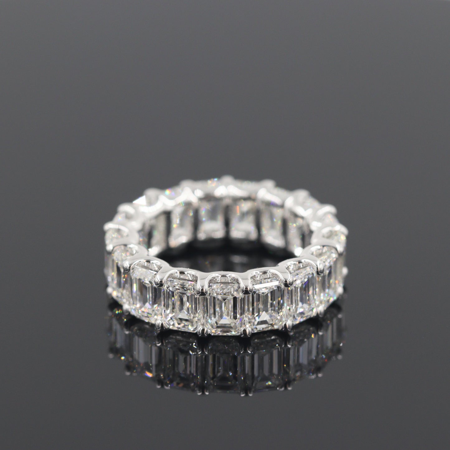 GIA Certified Emerald Cut Natural Diamond Eternity Wedding Band/8.6ct Emerald Cut Diamond Width 6.2mm/Eternity Diamond Ring/Anniversary gift