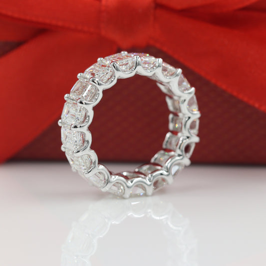 GIA Certified Emerald Cut Natural Diamond Eternity Wedding Band/8.6ct Emerald Cut Diamond Width 6.2mm/Eternity Diamond Ring/Anniversary gift
