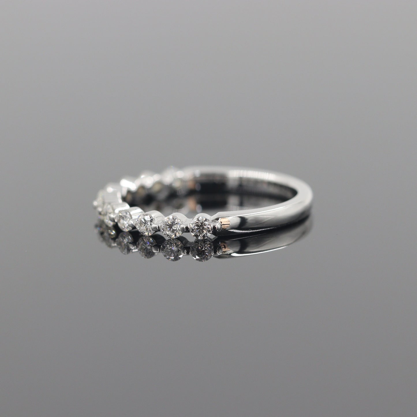 Half Way Eternity Single Prong Wedding Band/Natural Diamond Wedding Ring/Stackable Diamond Band/ Wedding Ring/Gift for her