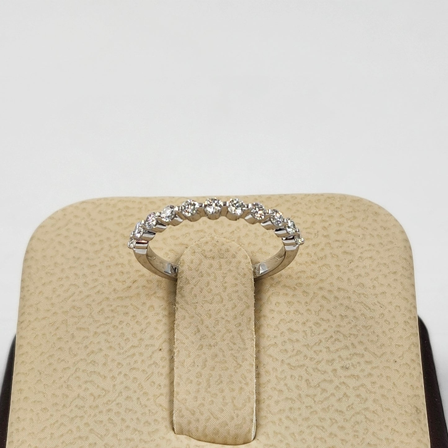 Half Way Eternity Single Prong Wedding Band/Natural Diamond Wedding Ring/Stackable Diamond Band/ Wedding Ring/Gift for her