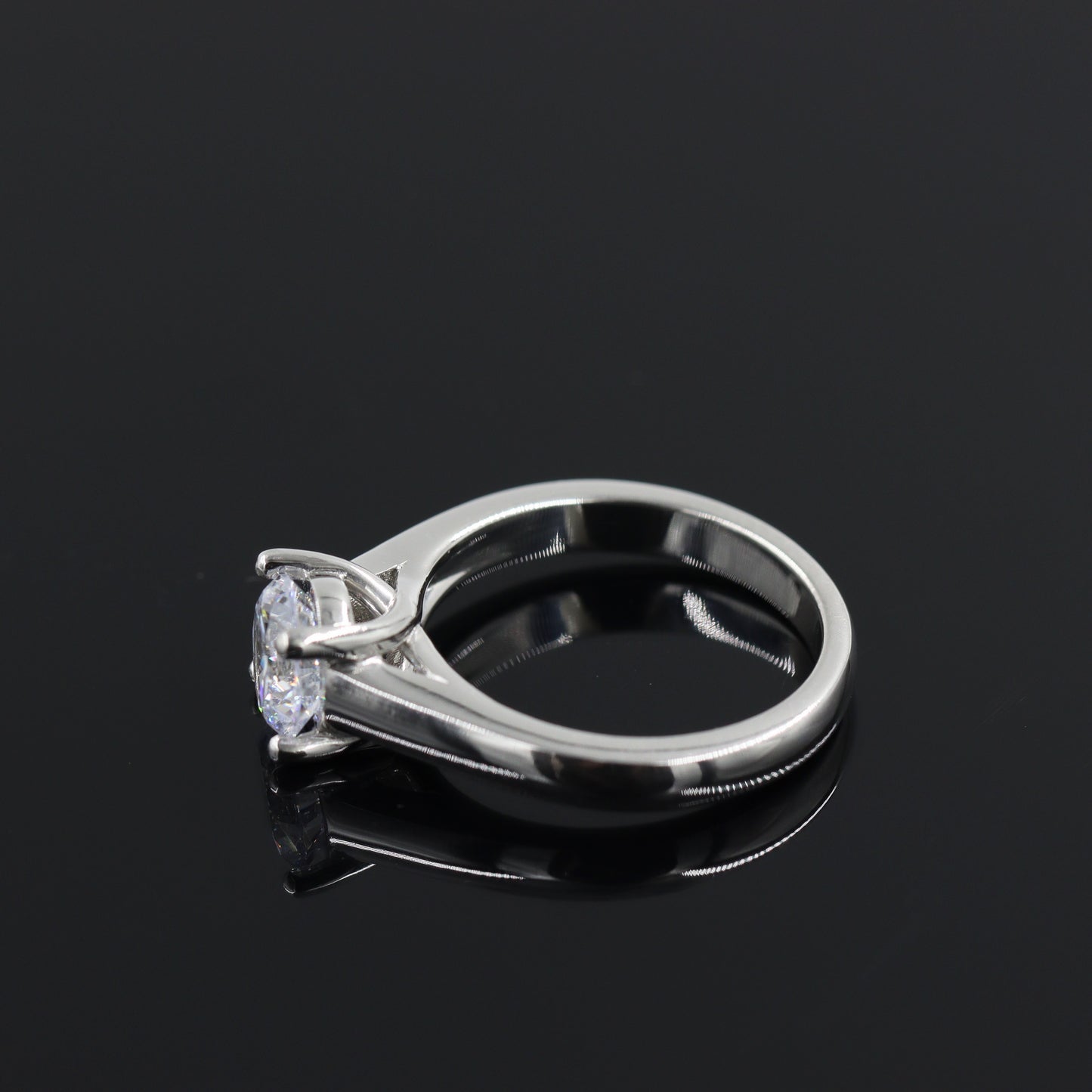 IGI Certified Round Lab-Grown Diamond Solitaire Platinum Engagement Ring - Anniversary gift