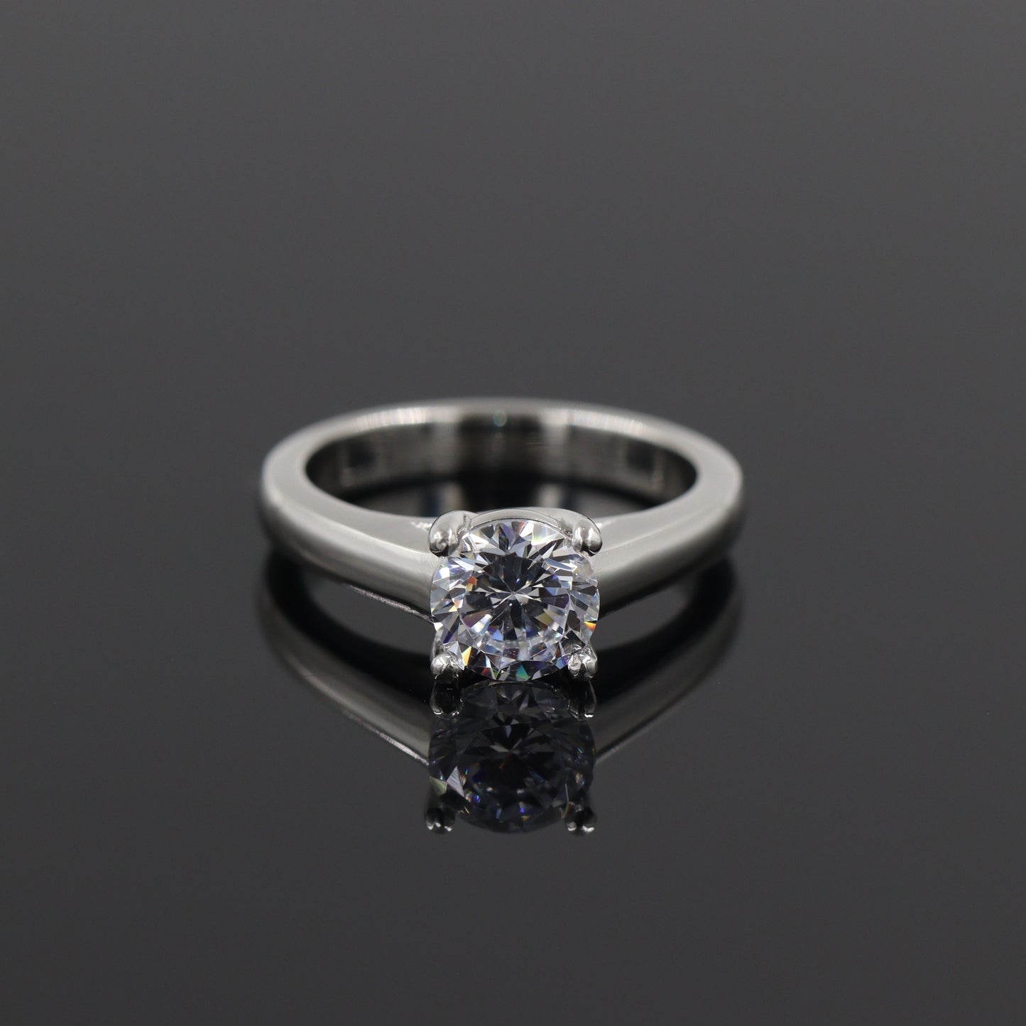 IGI Certified Round Lab-Grown Diamond Solitaire Platinum Engagement Ring - Anniversary gift