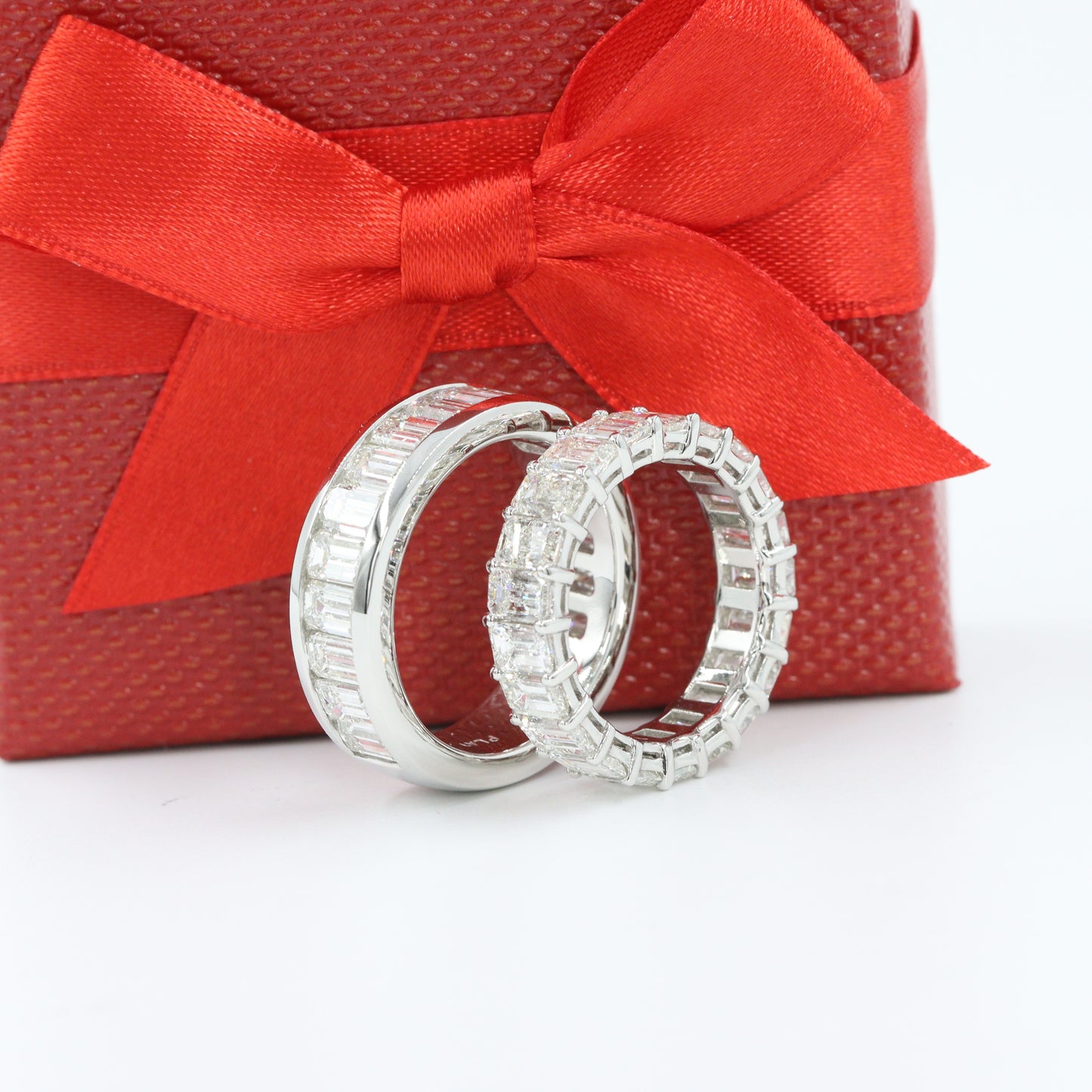 7ct Emerald Cut Diamond Wedding Band/ Channel Set Emerald Cut Diamond Eternity Wedding Ring/ Men and Women's Wedding Ring/ Anniversary gift