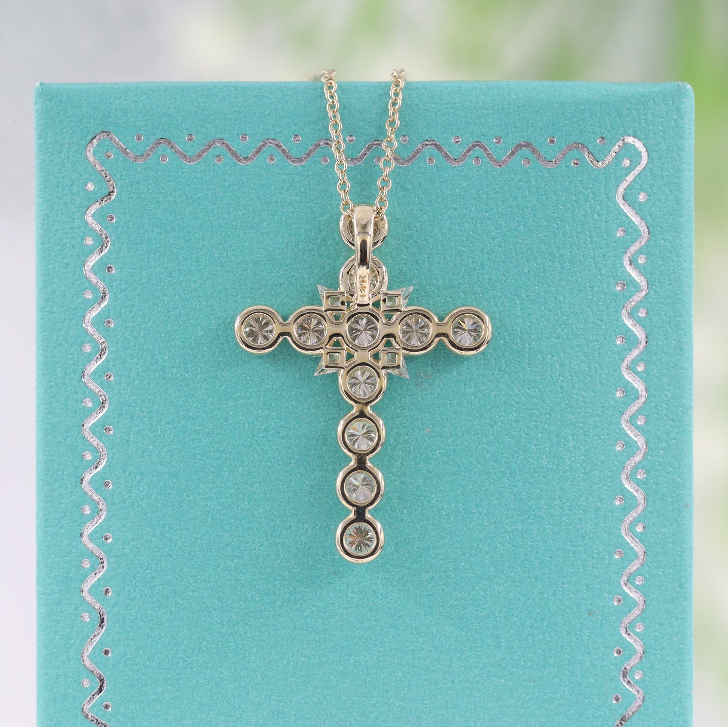 14K Gold Kite Shape Diamond Cross / Lab Diamond Necklace Diamond Cross Pendent / Anniversary Gift