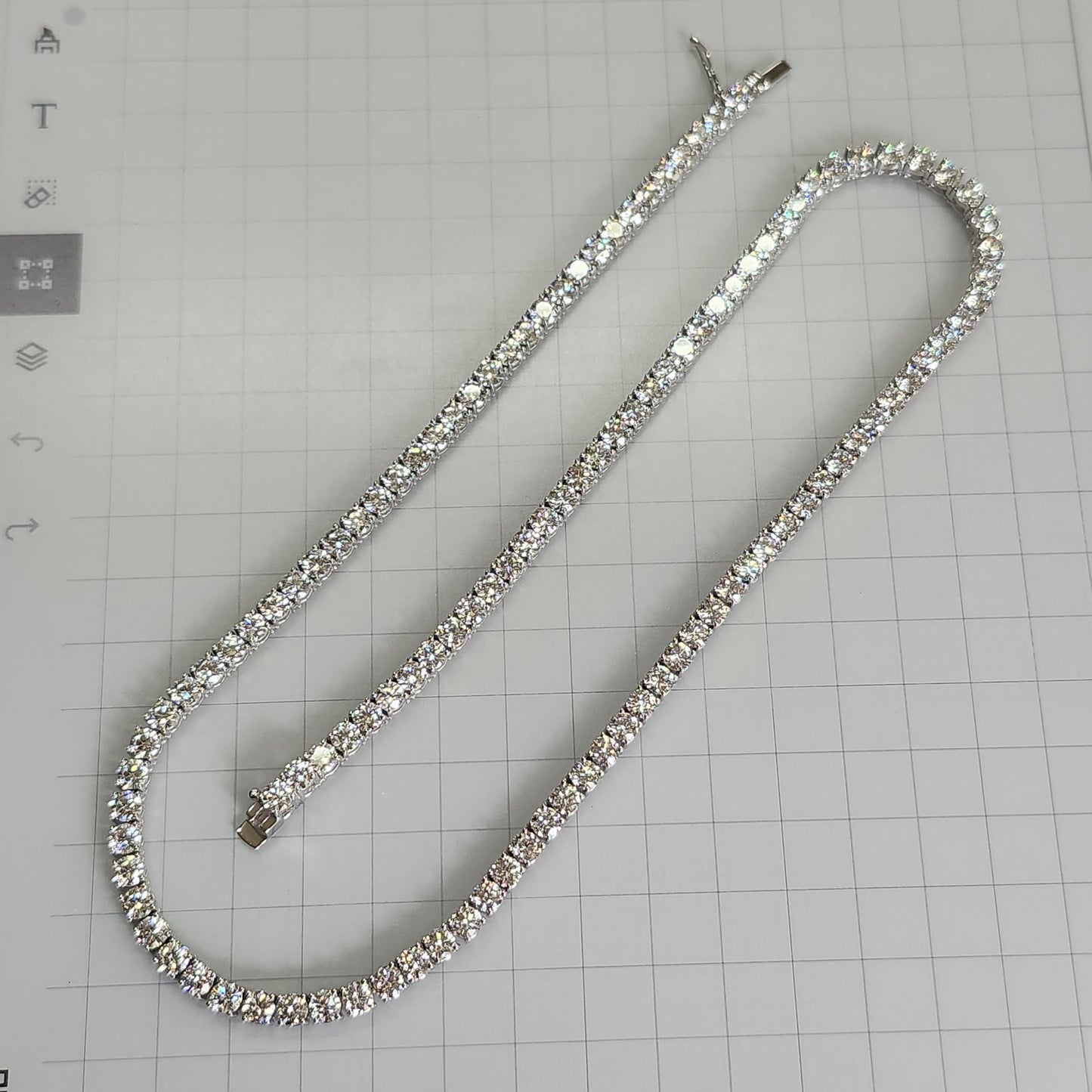 Lab Diamond 4 Prong Tennis Necklace / 14k Gold Round 23ct Diamond Tennis Necklace / Anniversary Gift