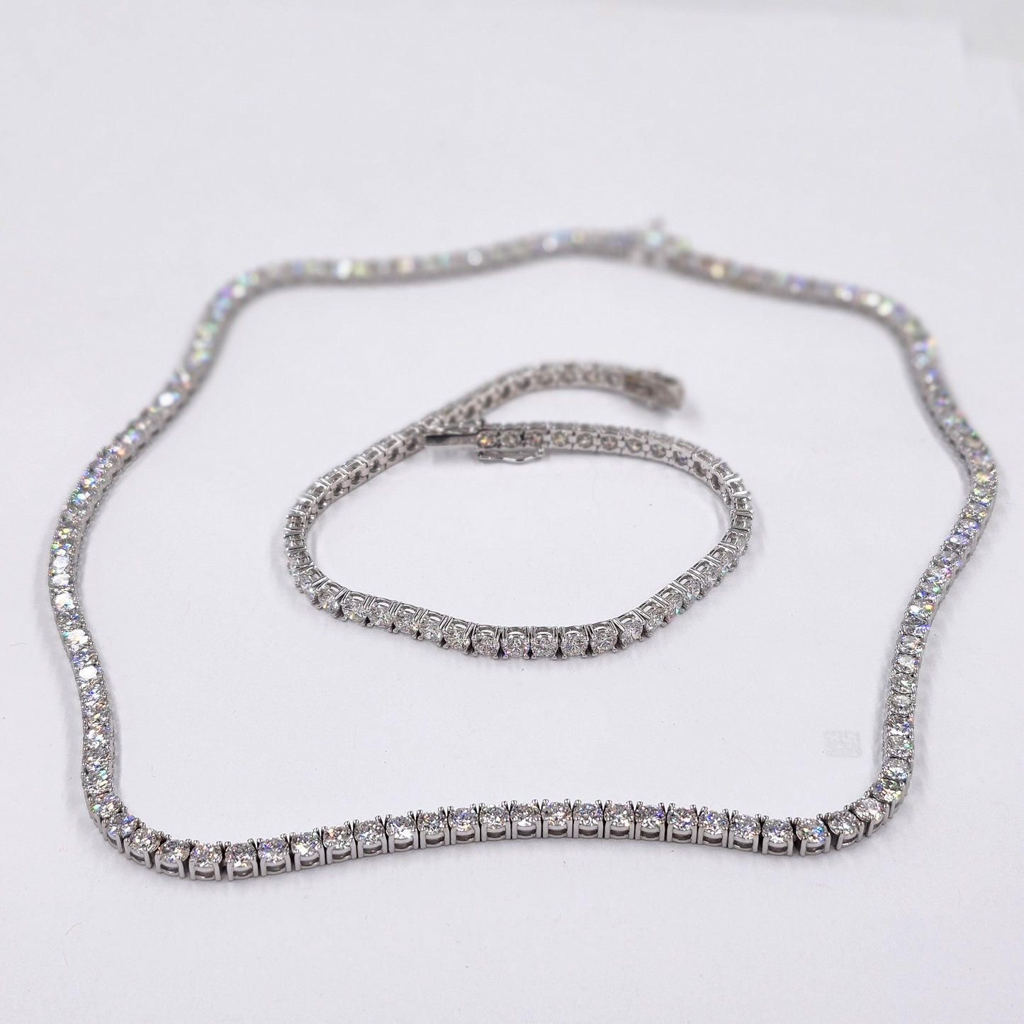 Lab Diamond 4 Prong Tennis Necklace / 14k Gold Round 23ct Diamond Tennis Necklace / Anniversary Gift